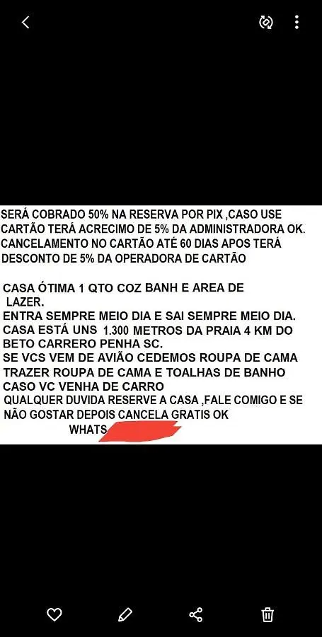 JOÃO CARLOS CASAS 1 qto coz banh 0*, Penha (Santa Catarina)